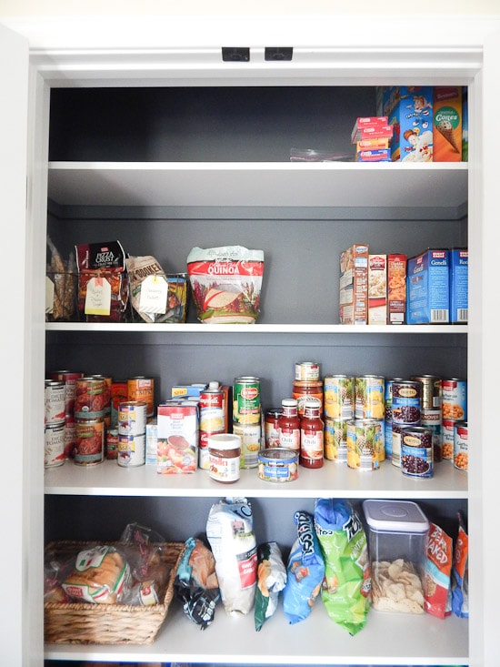 Pantry After with Items on Shelves