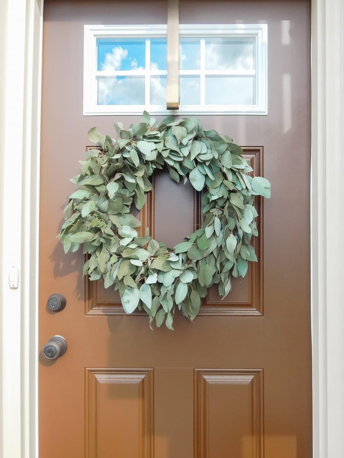 diy eucalyptus wreath front door