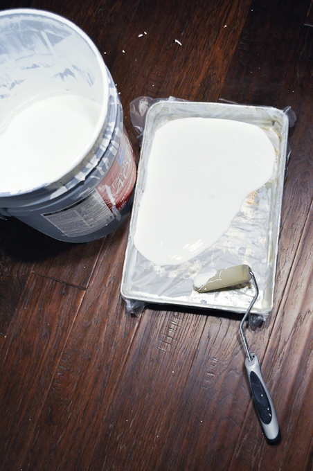 white paint with small foam roller