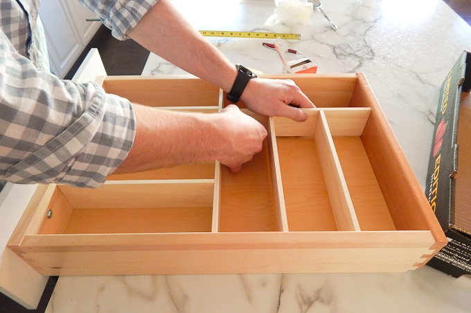 kitchen drawer custom wood organizer DIY