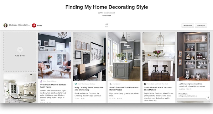 Finding my home decorating style pinterest board