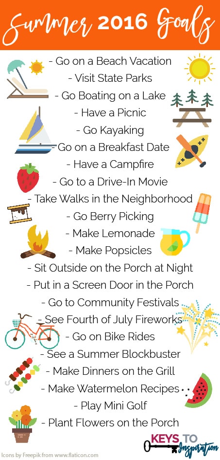 Fun bucket list of things to do this summer! 