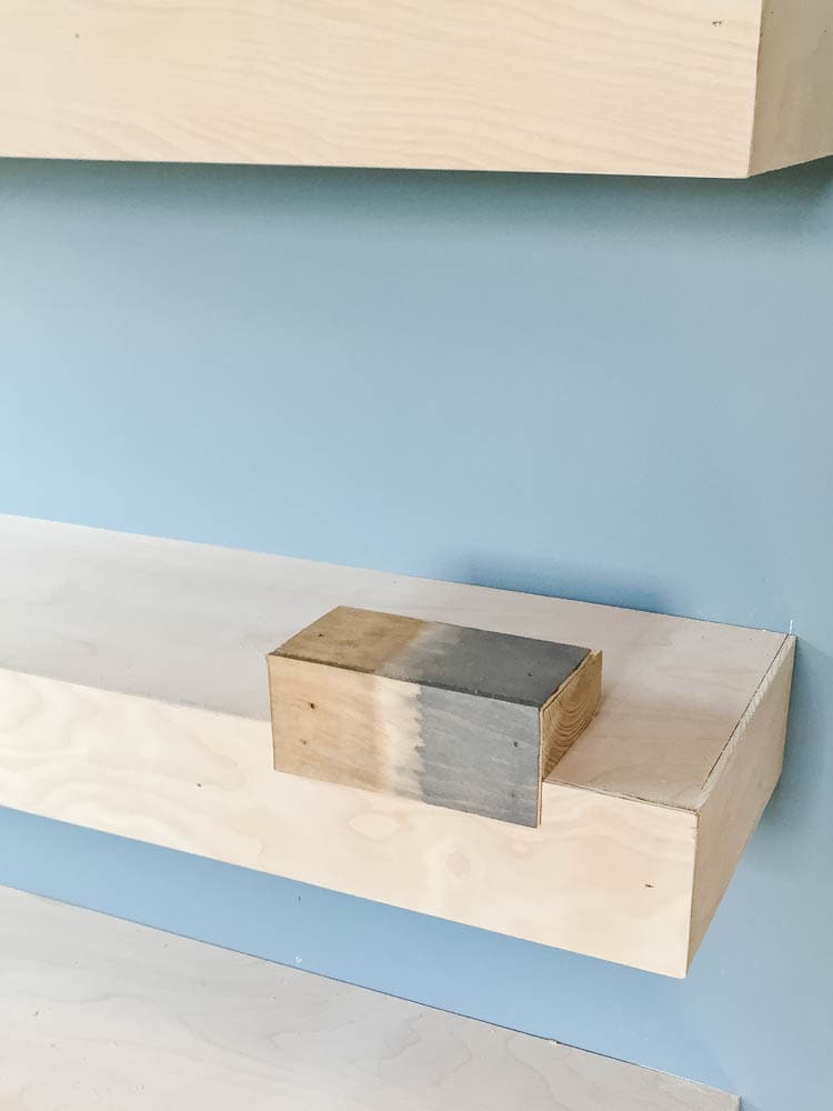 how to stain floating shelves