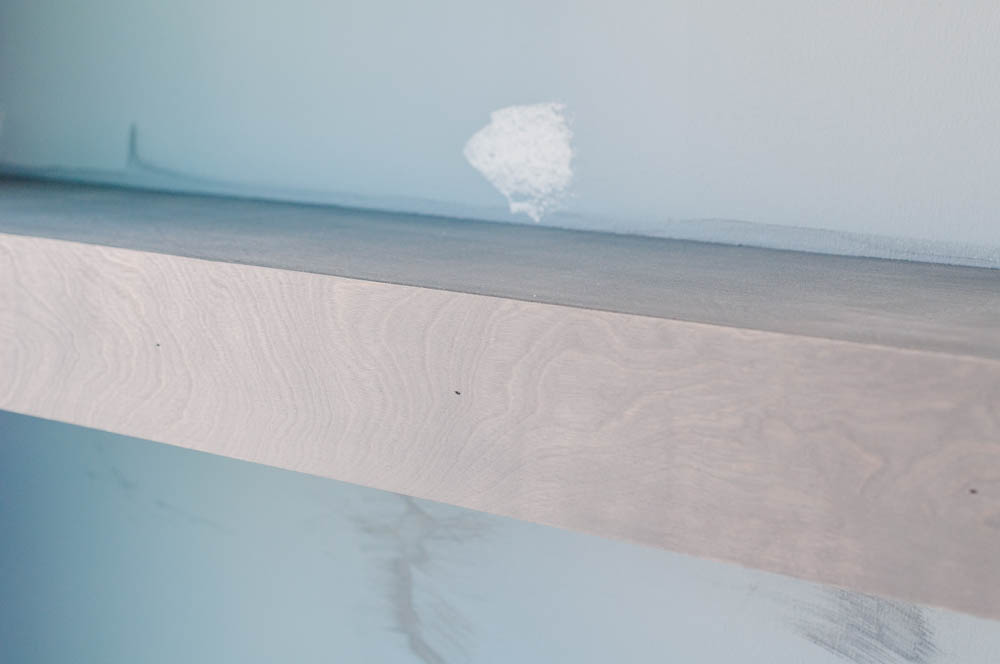 grey floating shelves