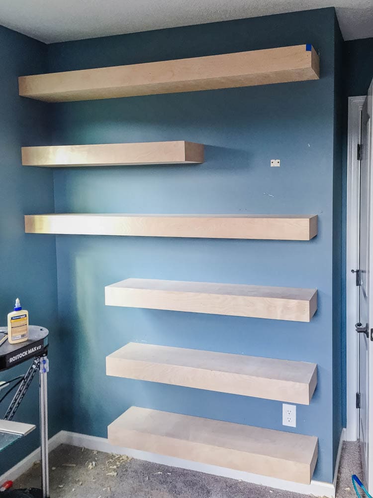 diy floating shelves wall