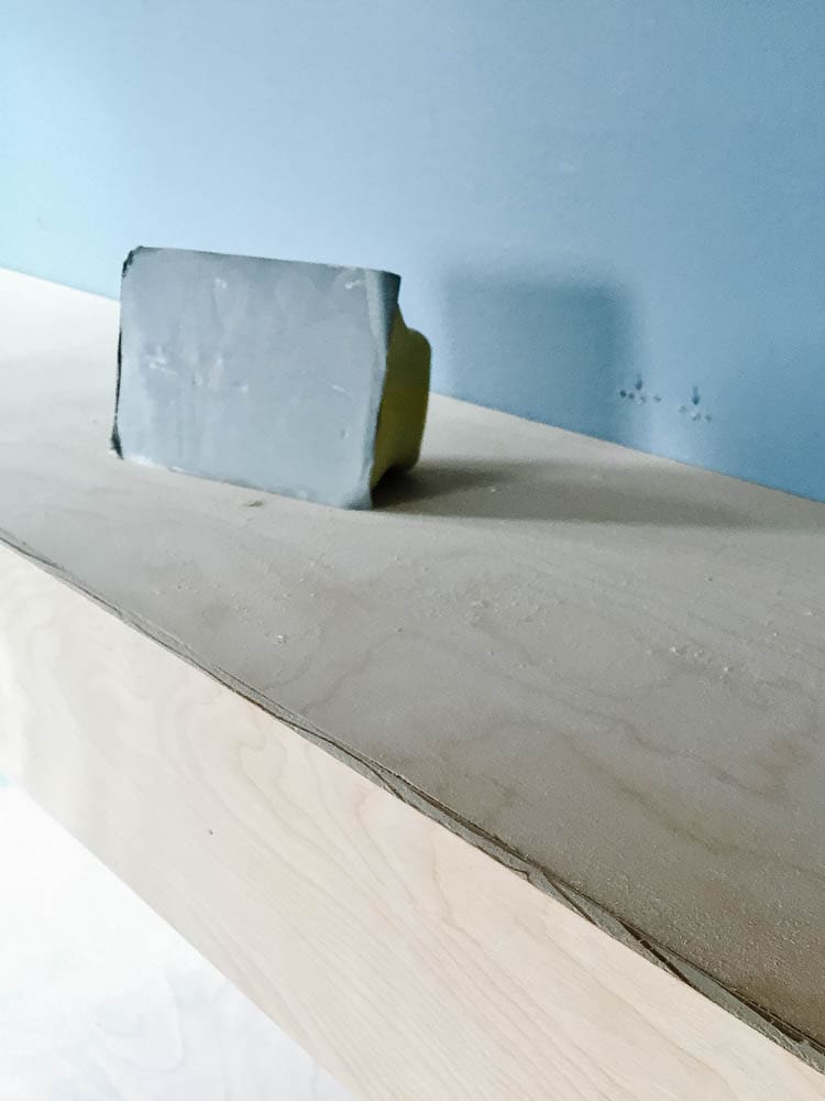 sanding floating shelves