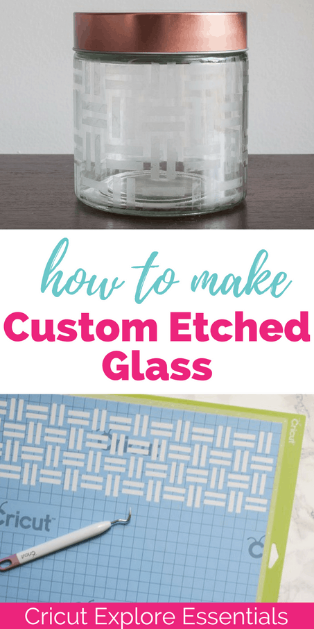 Did you know that you can create your own custom stencil to etch glass using the Cricut Explore? Full tutorial for using stencil vinyl and etching glass in this post! This is one to pin for later!