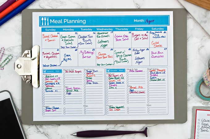 The best way to organize your meal planning and grocery shopping - free printable included!