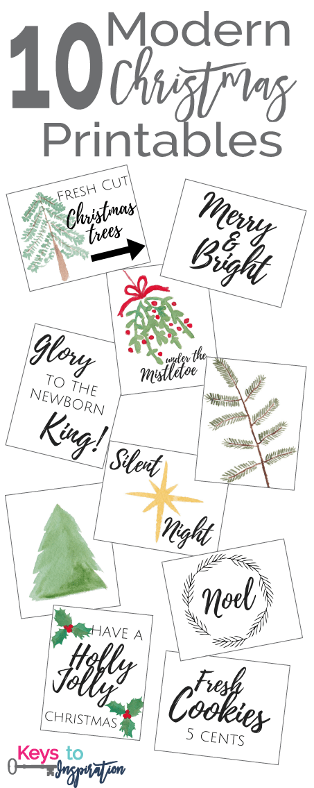 10 pretty modern Christmas Printables all free to download! Check out the cute calligraphy designs and festive printables. Perfect for the Christmas Home!