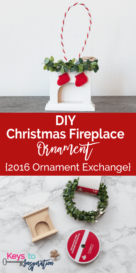 DIY Christmas Fireplace Ornament {2016 Ornament Exchange}