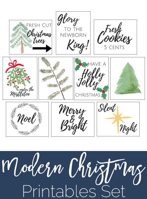 10 pretty modern Christmas Printables all free to download! Check out the cute calligraphy designs and festive printables. Perfect for the Christmas Home!