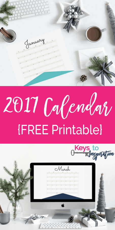 Free Printable 2017 Calendar. Bright fun colors and whimsical design! Love how simple this is!