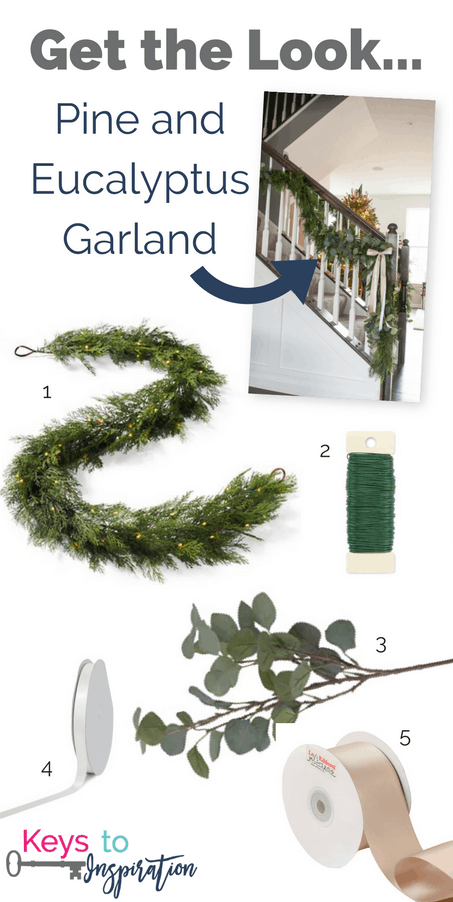 Create this beautiful pine and eucalyptus Christmas garland for your home. It looks so realistic but it's actually fake! I love the mixed green look.