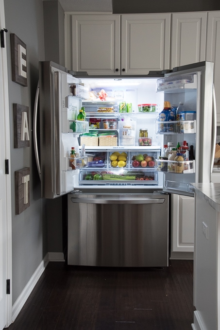 organizing a french door refrigerator