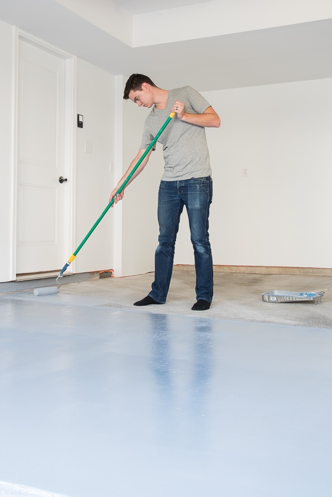 How to refinish a garage floor with Rust-Oleum EpoxyShield. A full tutorial for creating a clean, finished, and professional looking garage floor. 