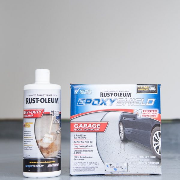 How to refinish a garage floor with Rust-Oleum EpoxyShield. A full tutorial for creating a clean, finished, and professional looking garage floor.