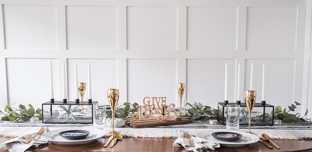 Create a beautiful and sophisticated modern classic Thanksgiving table. Bring in the colors, textures, and patterns of fall using simple and neutral pieces. Use agate slices for a unique place card idea.