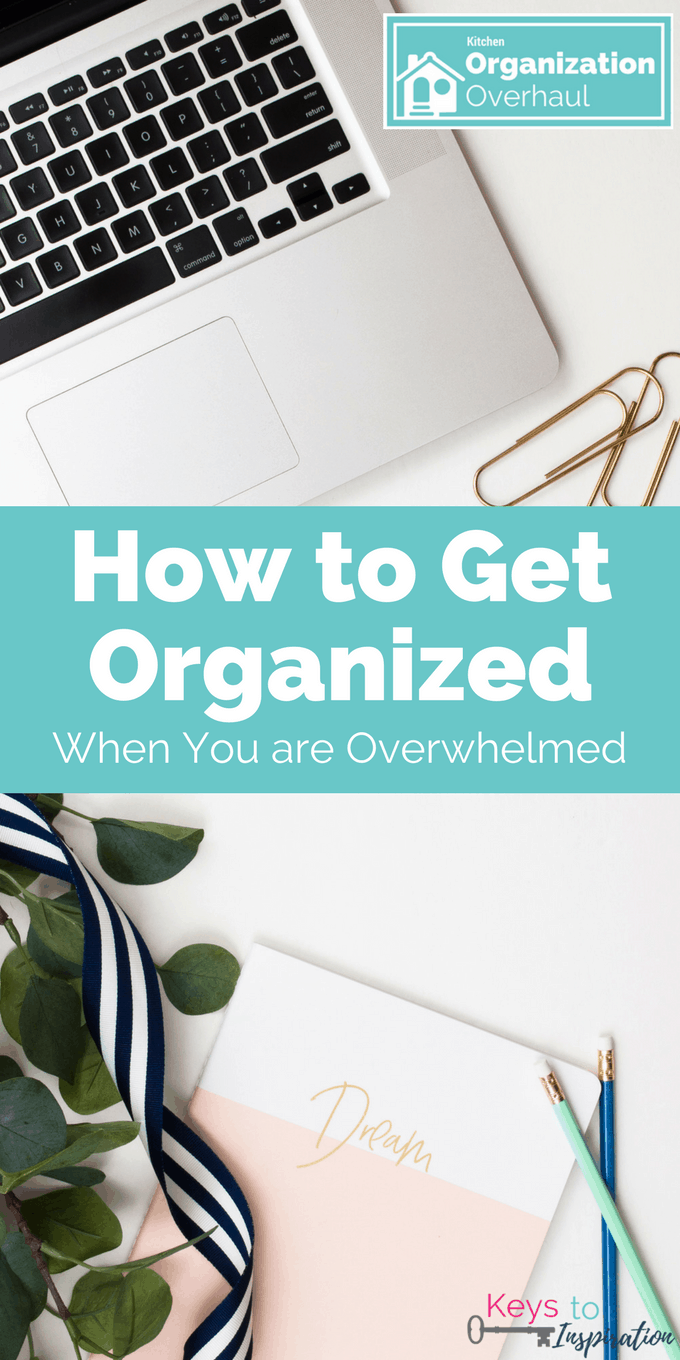 How to get organized when you are overwhelmed. Don’t let the feeling of overwhelm make you give up before you even start. Tackle your big organizing project today!