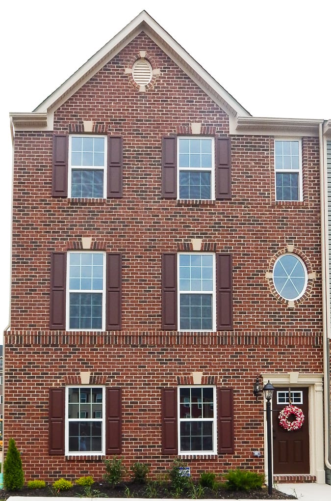 brick exterior of a townhome