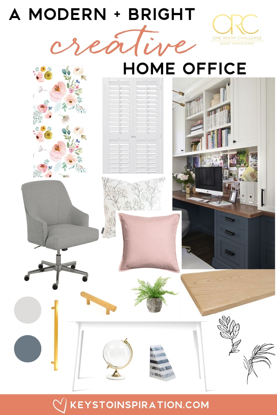 Planning a Modern and Bright Creative Home Office {One Room Challenge Week 1}