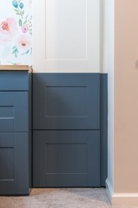 navy blue painted IKEA SEKTION cabinets