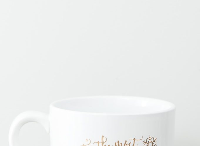 it's the most wonderful time of the year large white mug gold adhesive vinyl design
