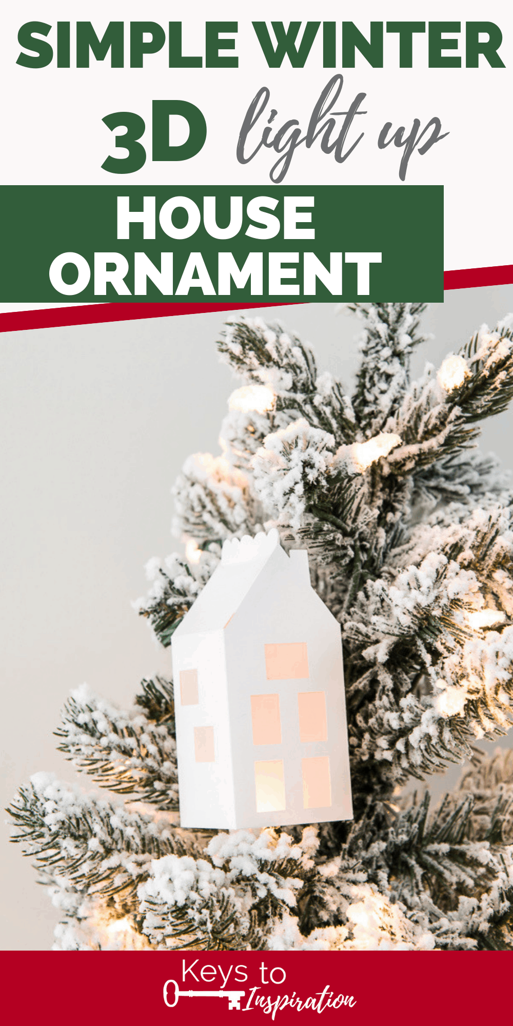simple winter 3D light up house ornament Cricut project