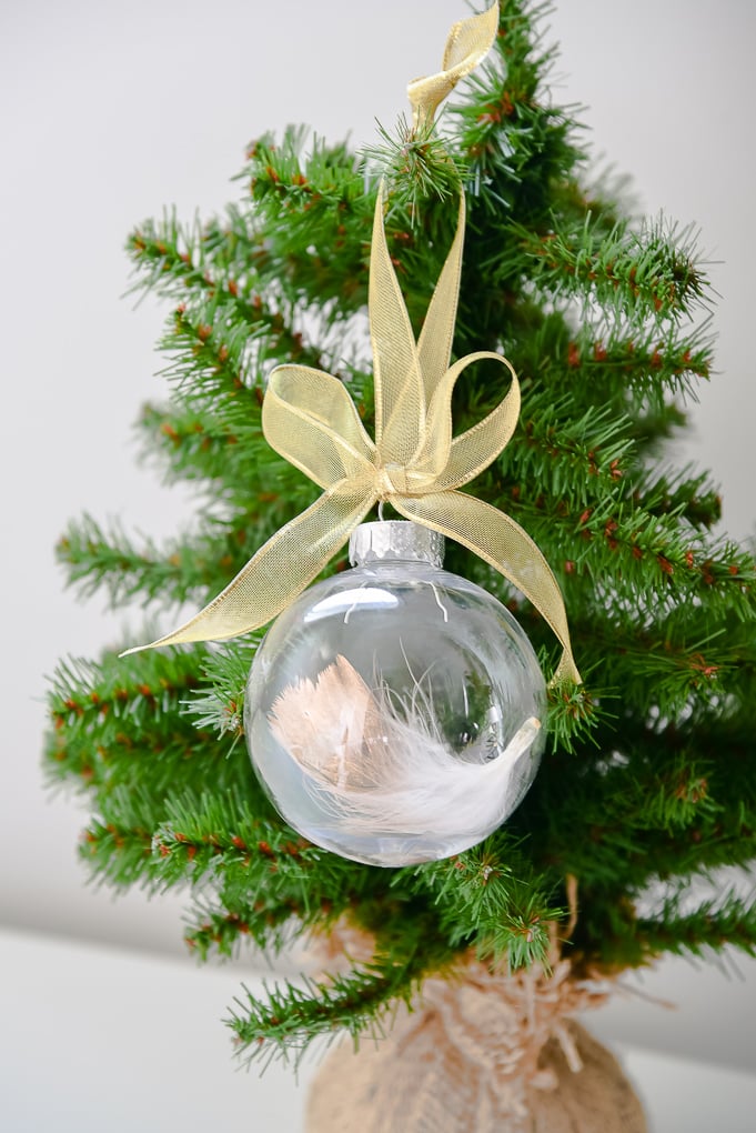 Easy Gold-Dipped Feather Ornament