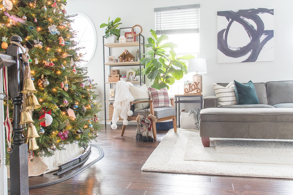 Modern classic Christmas living room home tour