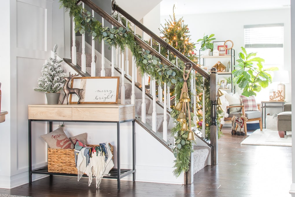 Modern Classic Christmas home tour open concept townhome with festive decorations