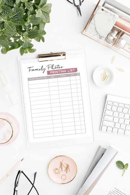 family photos printing list worksheet