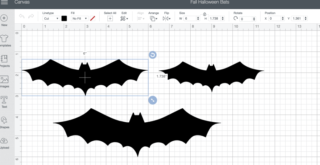 halloween bats cricut design space medium