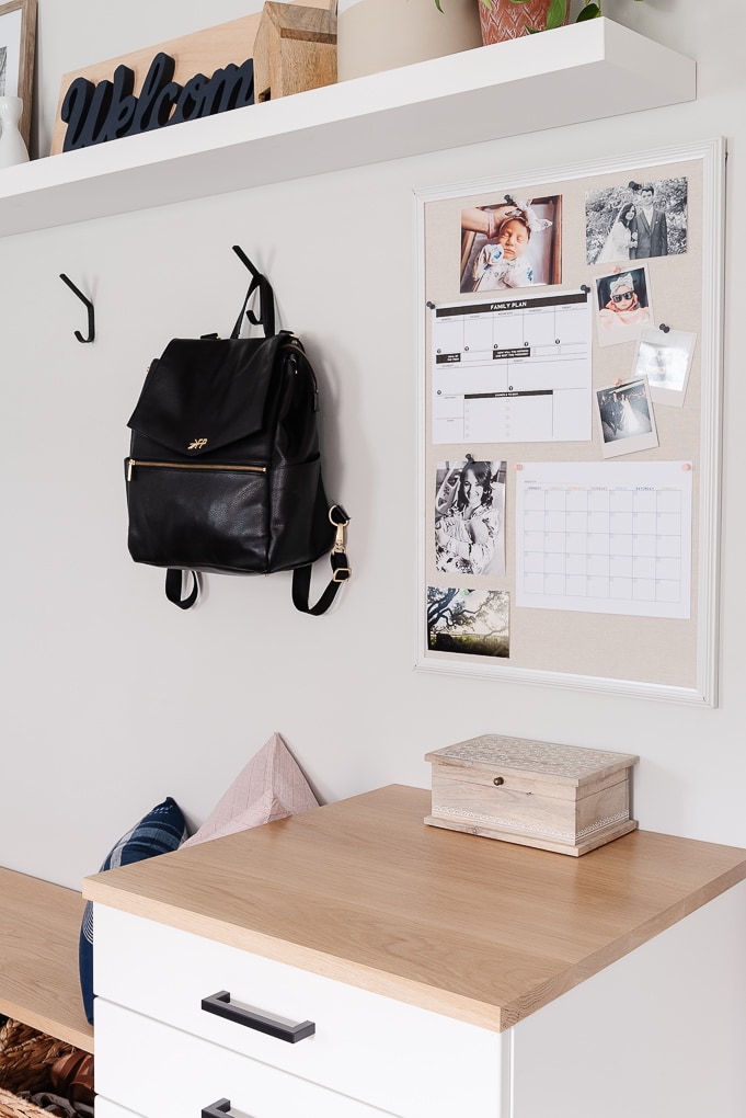 command center in entryway family home