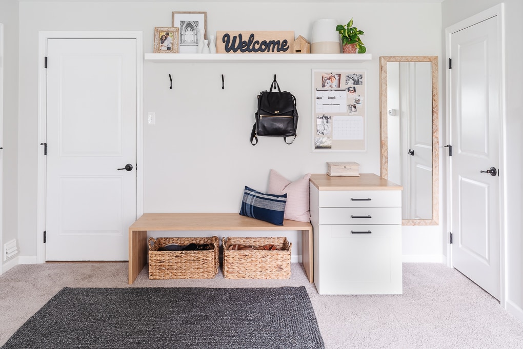 small entryway and mudroom room reveal