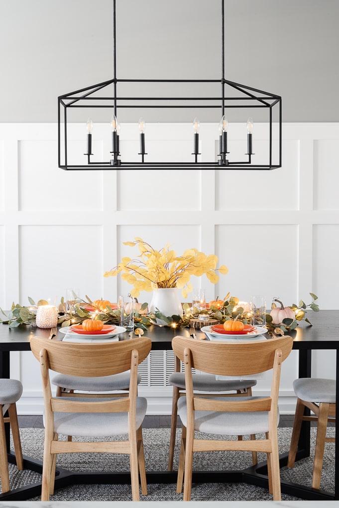 modern thanksgiving table decor simple and easy dining room view