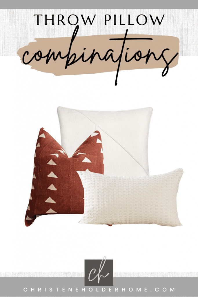 throw pillow combo set white orange cream