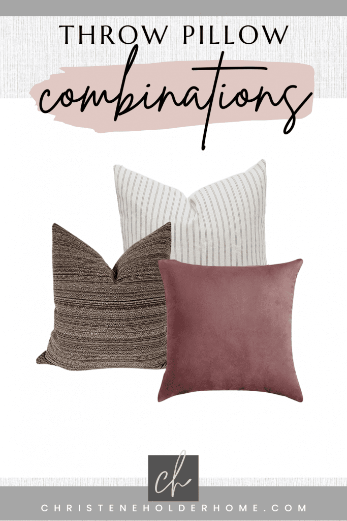 throw pillow combo set white brown mauve