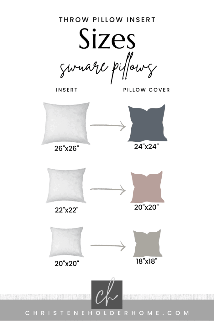 throw pillow insert sizes square pillows