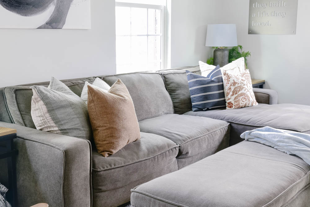 Neutral Throw Pillow Combinations for White and Gray Sofas - Room for  Tuesday