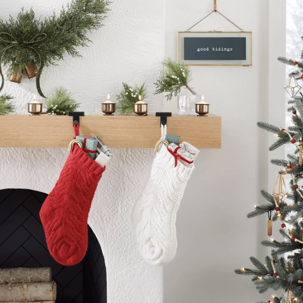 hearth and hand with magnolia target Christmas stockings filled with classic gifts