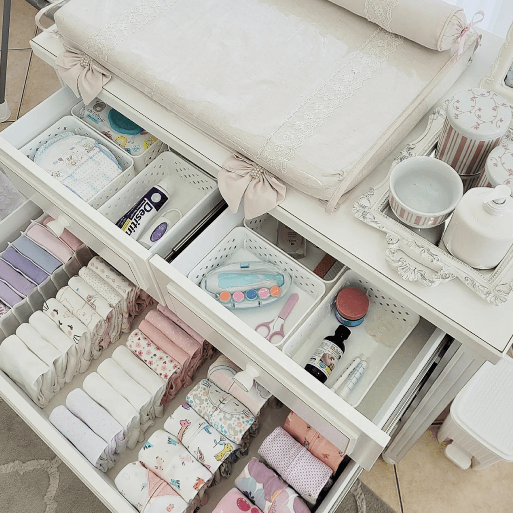 nursery organization system dresser drawers