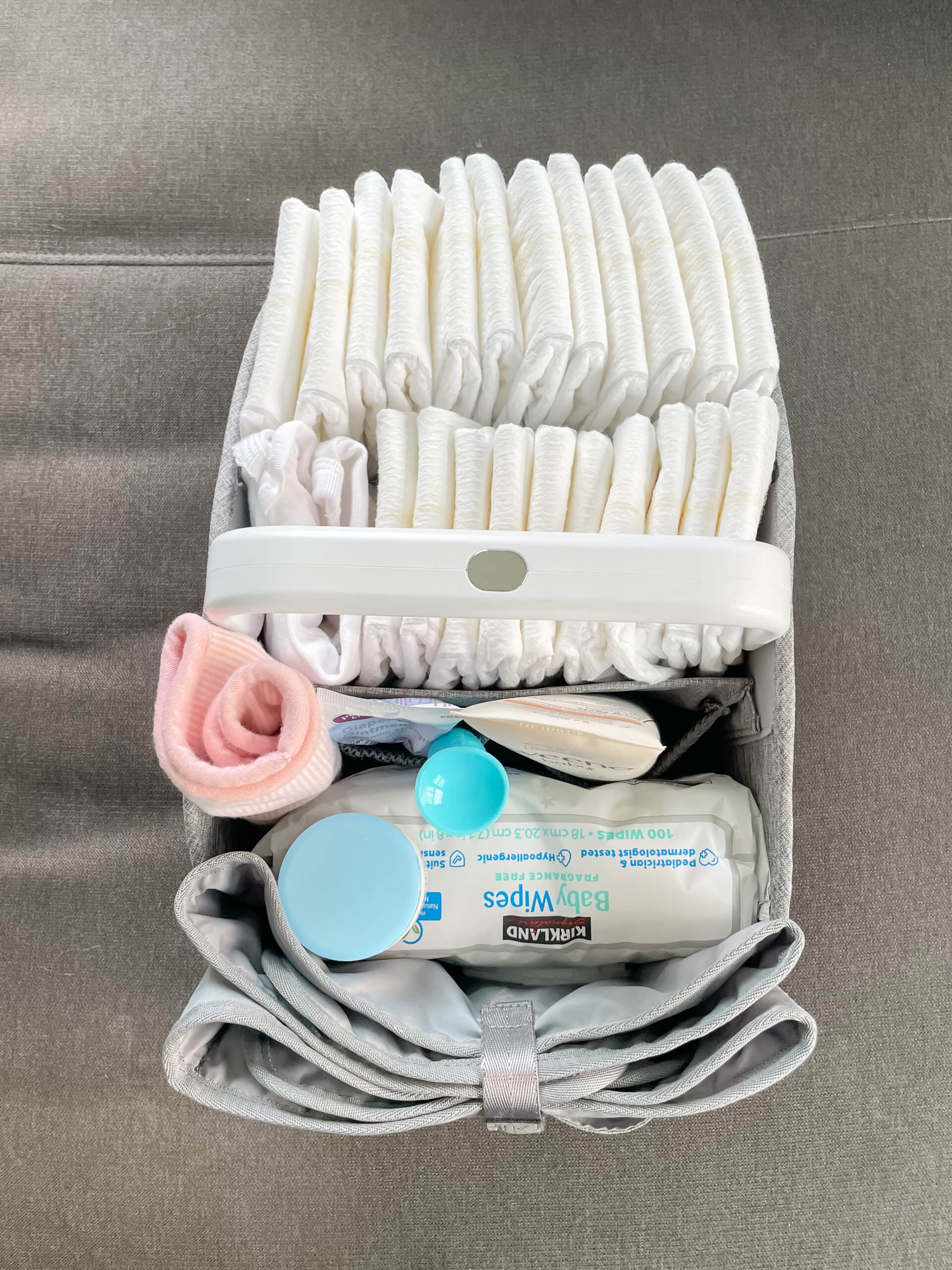 how to organize a diaper caddy