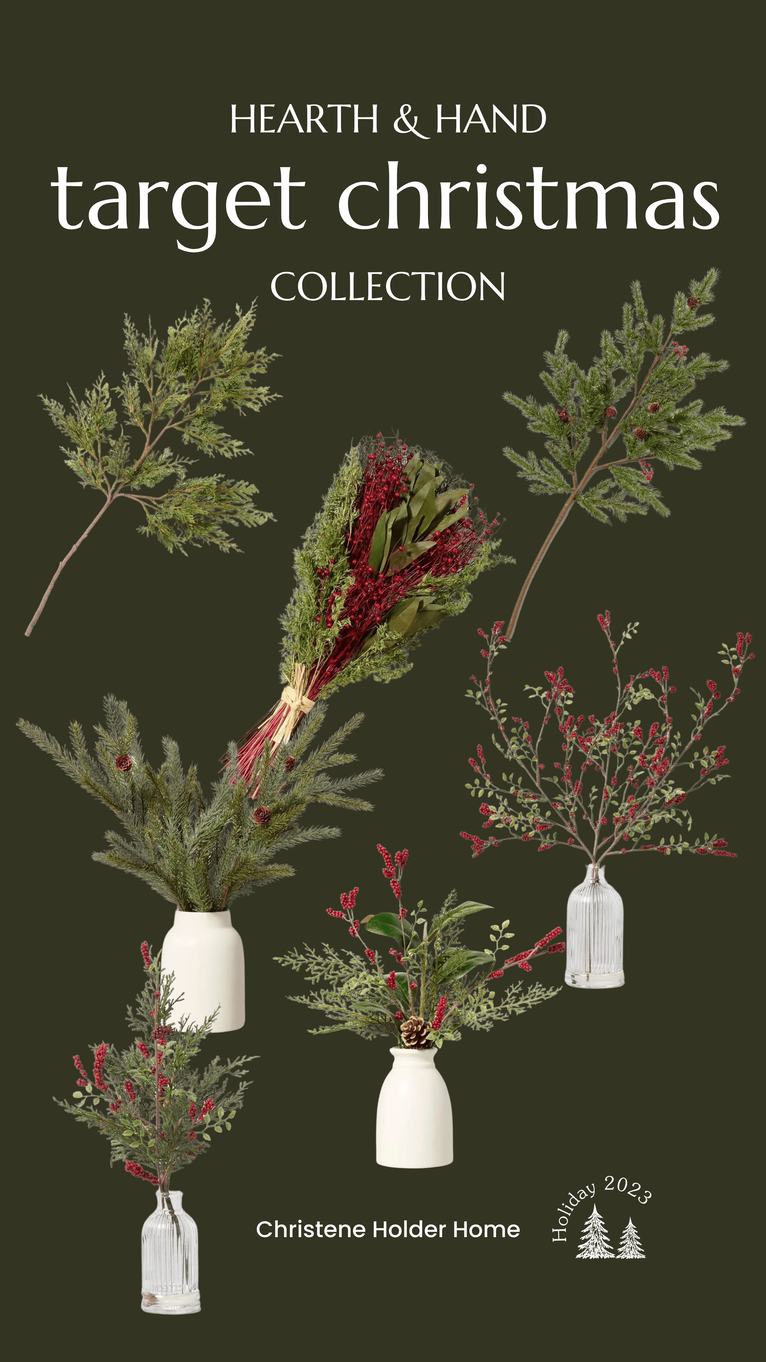 hearth and hand target christmas collection greenery and stems