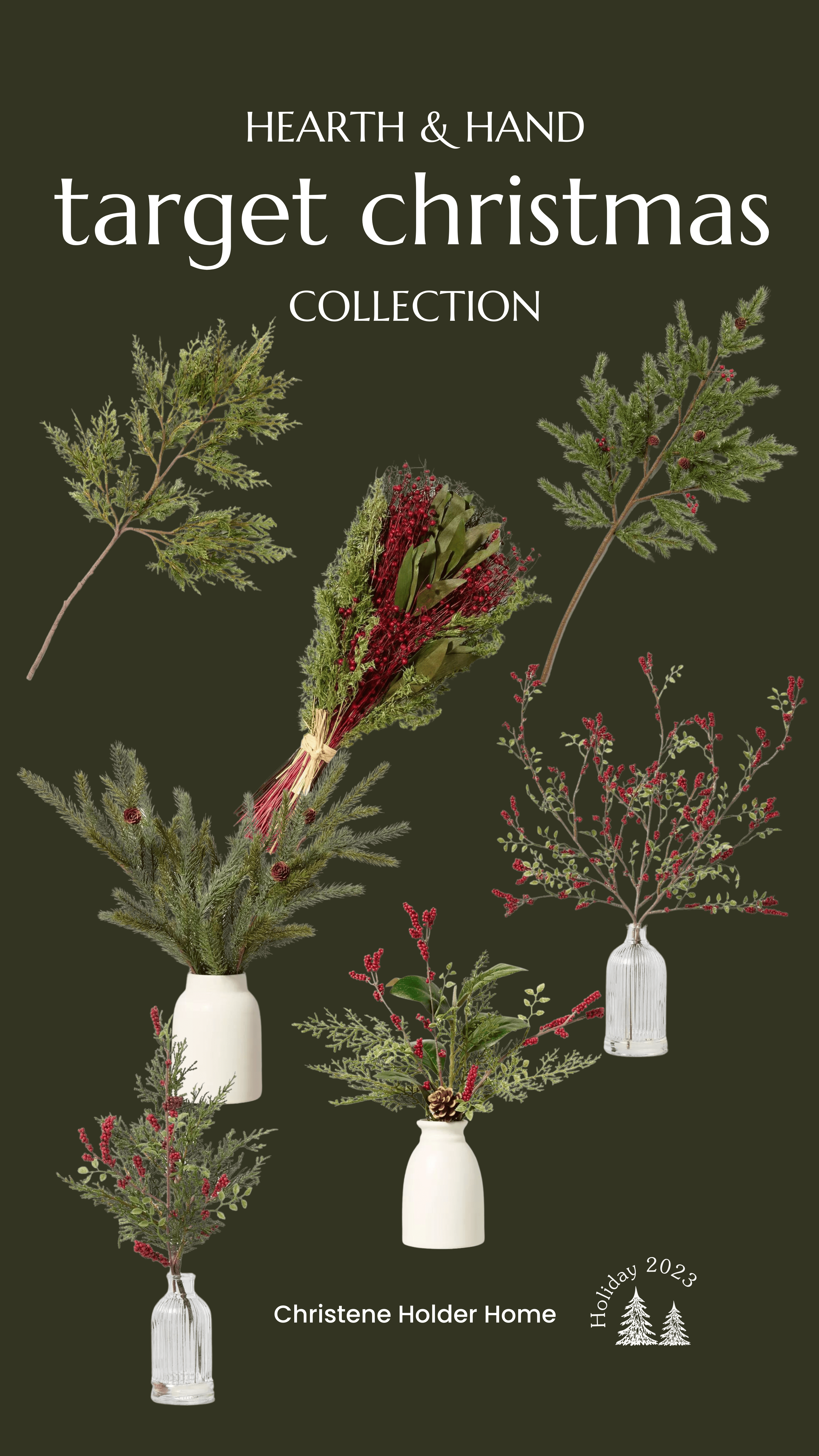 Artificial Christmas Greenery Stems : Target