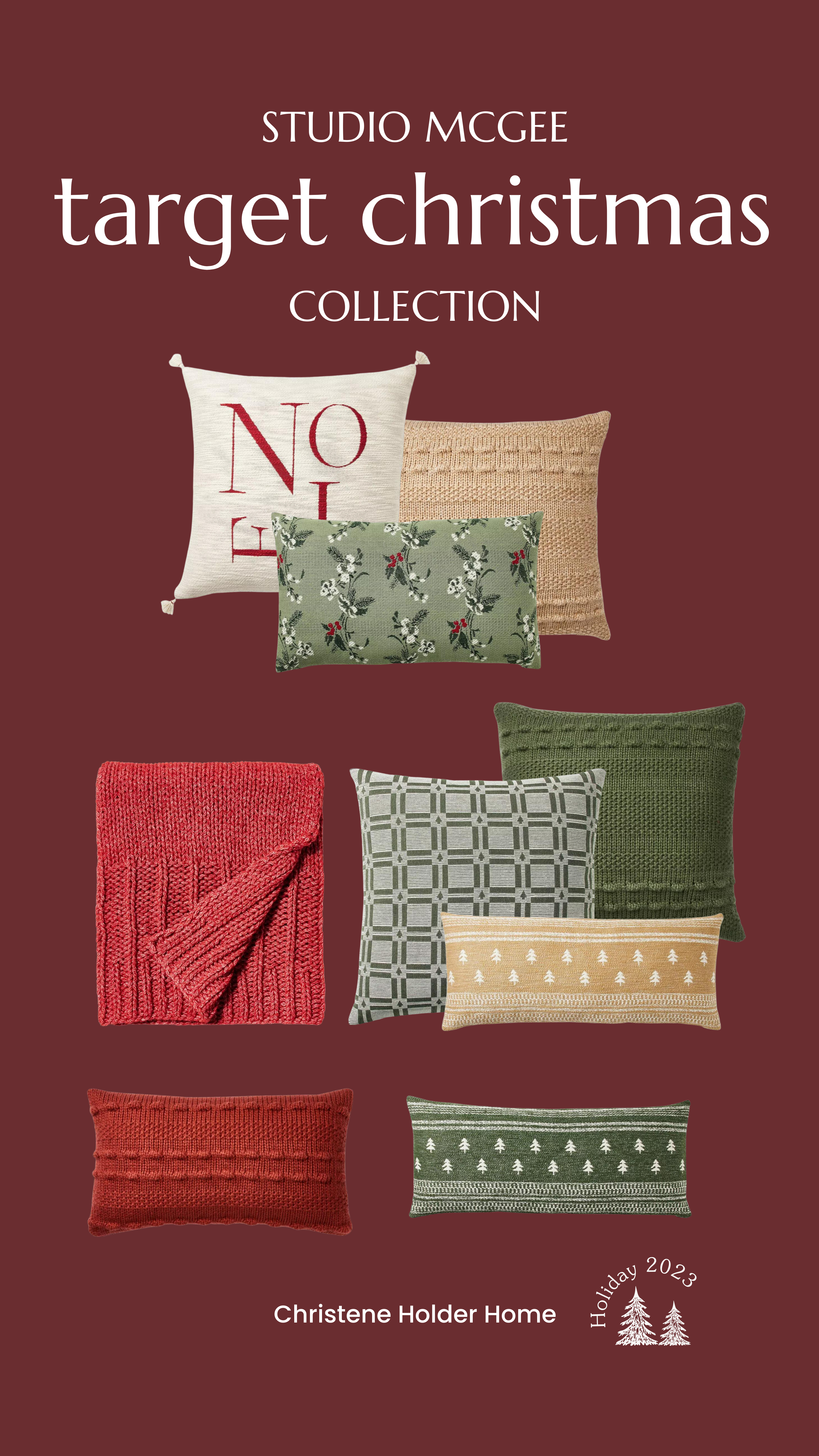 target studio mcgee christmas collection pillows and throw blankets