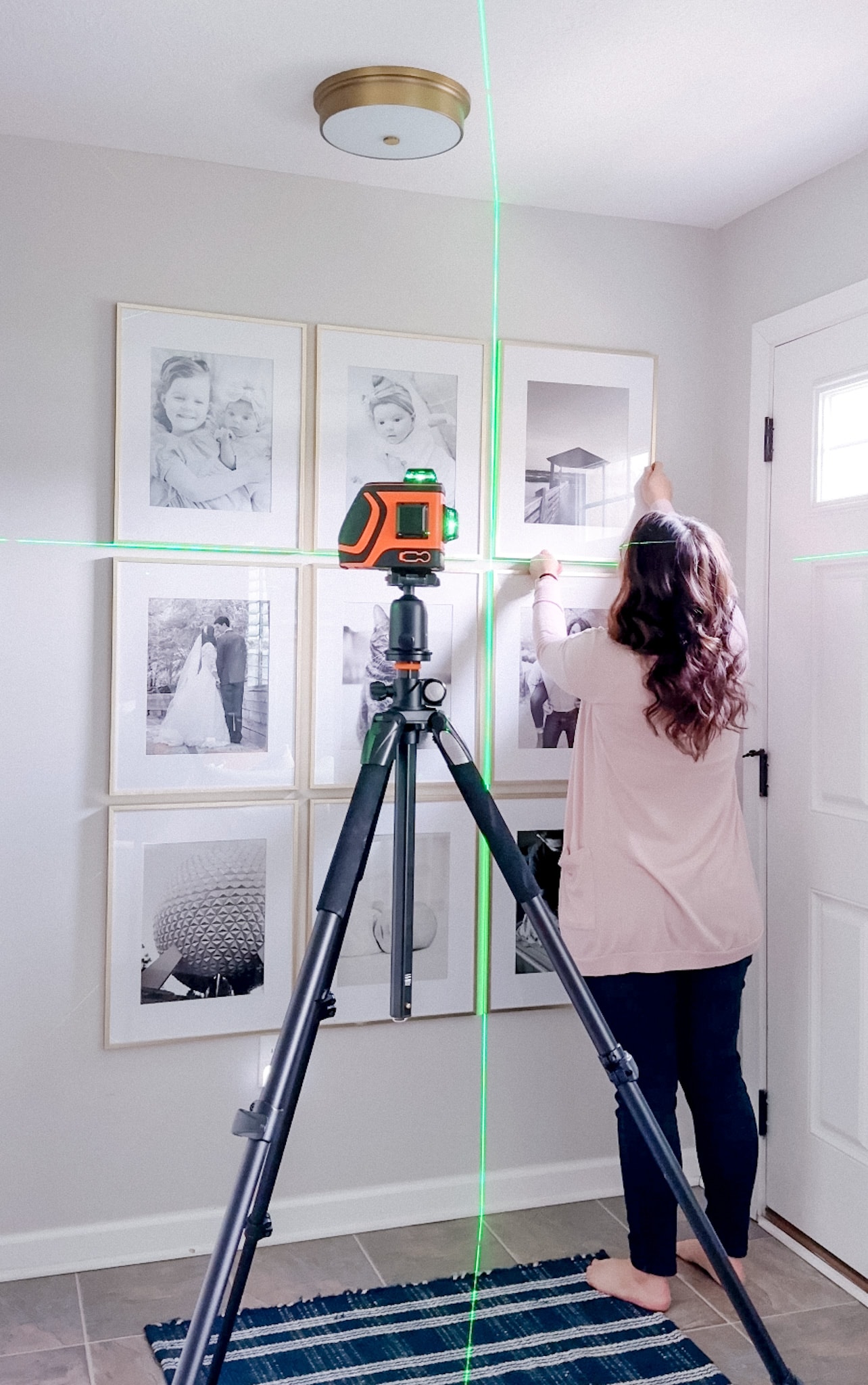 hanging picture frames with a laser level