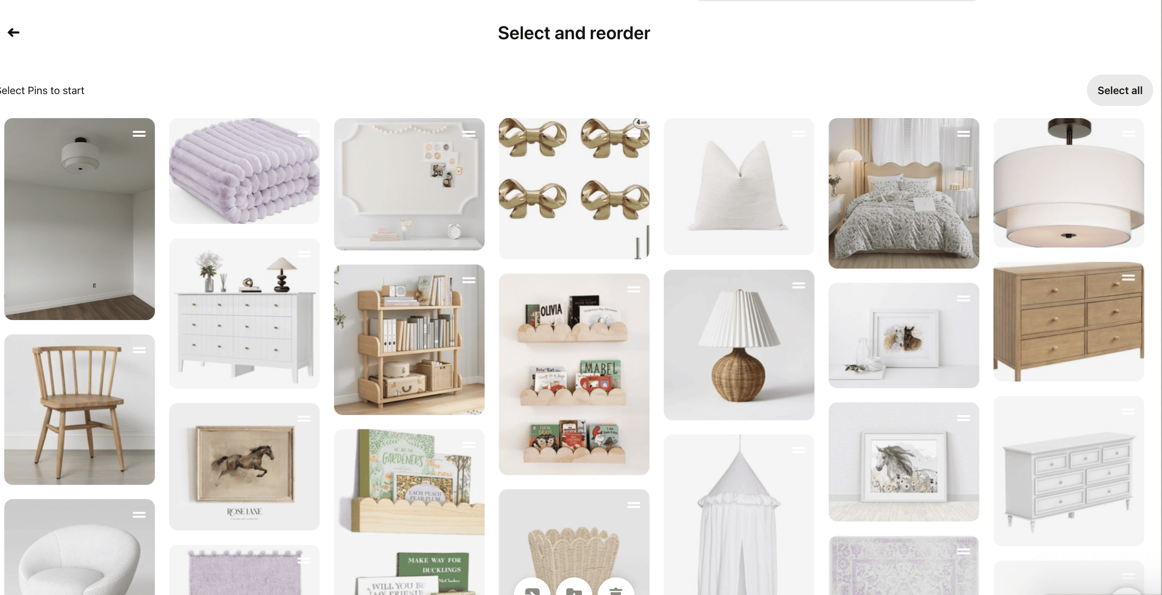 manually rearranging pins on pinterest board