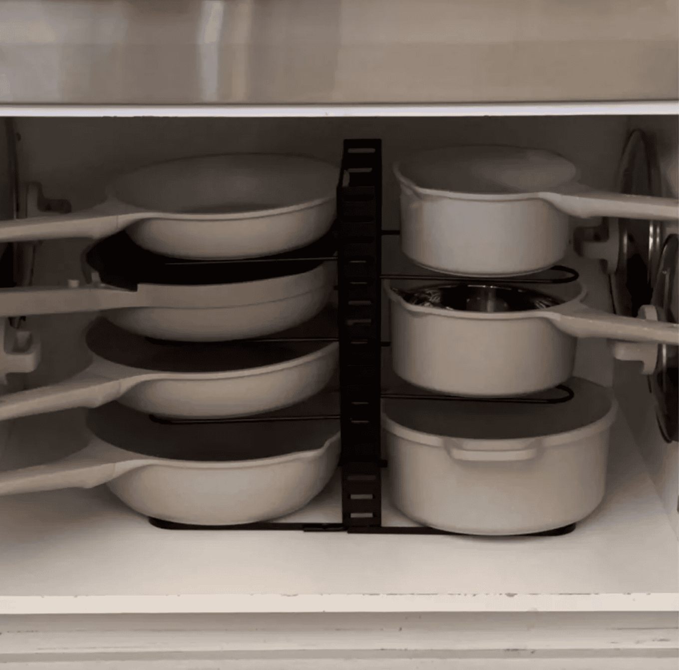 Pot Organizer Enrunnig Under Cabinet,3 Tier Pots And Pans Organizer